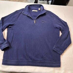 Tommy Bahama Men's Blue Quarter-Zip Sweater